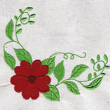 Floral Corners Filled Applique Machine Embroidery Design