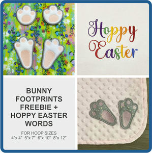 Products: Free Bunny Footprints - Kreative Kiwi Embroidery Designs