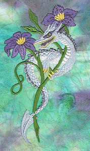 Products: Flower Dragon Filled Applique Machine Embroidery Design