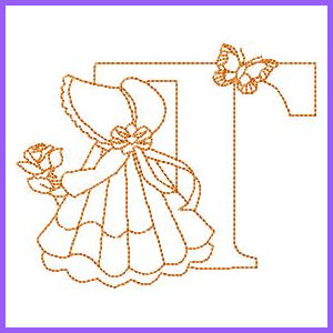 Products: Sunbonnet Alphabet Applique Machine Embroidery Design