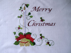 Christmas Candles Filled Applique Machine Embroidery Design