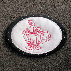 In the hoop Oval Coasters Applique Machine Embroidery Design