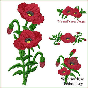 Free Poppy Designs - Machine Embroidery Catalogue Kreative Kiwi