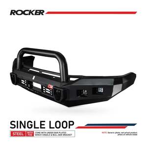 Ford Everest: MCC Rocker 078-01SQSBL Single Sand Black Loop Bull Bar - Ford Everest 2022+