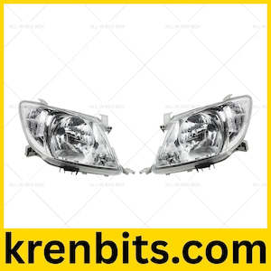 Lights: Pair LH+RH Head Light Lamps Suitable for Toyota Hilux Ute 2008-2012 2WD 4WD