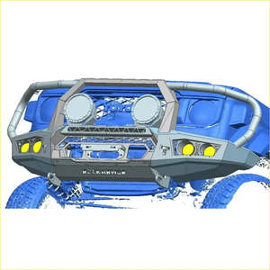 Lights: Rockarmor GT Hoop Bullbar Landcruiser 79 Facelift 23+ Circle Headlight