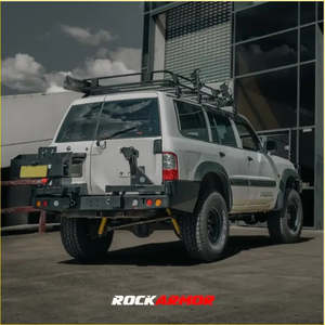Rockarmor Steel Dual Wheel Carrier To Suit Nissan Patrol Y61 Gu1,2,3
