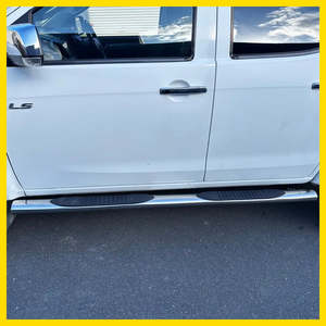 Door Handles: 4‑inch Oval Stainless Steel Running Board for D‑Max Double Cab