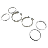 Exhaust Pro: Pair 4" Inch 102mm V-Band Clamps 304 Stainless Steel Flange Exhaust Pipe Tailpipe