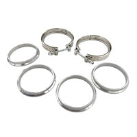 Exhaust Pro: Pair 3.5" Inch V-Band Clamps Flange Kit 304 Stainless Steel Exhaust Pipe