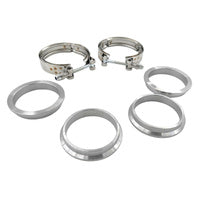 Exhaust Pro: Pair 2.5" Inch V-Band Clamps Flange Kit 304 Stainless Steel Exhaust Pipe