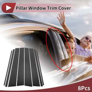 8 Pcs Carbon Fiber Car Door Pillar Window Trim for Toyota Prado (2010-2023)