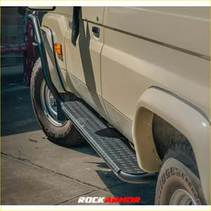 Running Boards 1: Rockarmor Steel Rockslider Side Steps To Suit Toyota Landcruiser 78