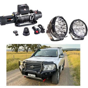 Toyota Landcruiser 200 Series: Rockarmor Gt Hoop Steel Bullbar Combo Package - Toyota 200 07-15+ (Full Bar Replacement)