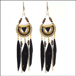 Adornments: Beaded Feather Earrings