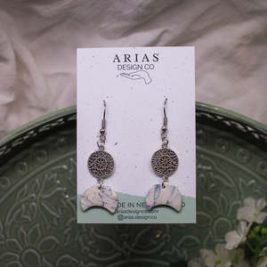 Nz Local Collab: Faux stone Luna Earrings