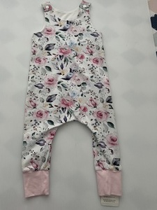 Pink Floral Harem Romper - Baby & Kids Clothing NZ Kruizey Kidz NZ