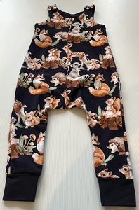 Products: FOREST ANIMAL LONG LEG HAREM ROMPER Kids Clothing Kruizey Kidz