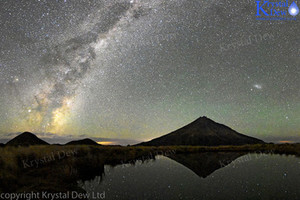 Products: Taranaki From Pouakai Tarn At Night