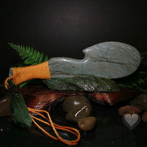 Green Mapere and Onyx Matau - XL Kowhatu Taonga