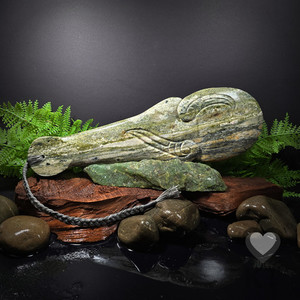 Jungle Green Mapere Kotiate - Large Kowhatu Taonga