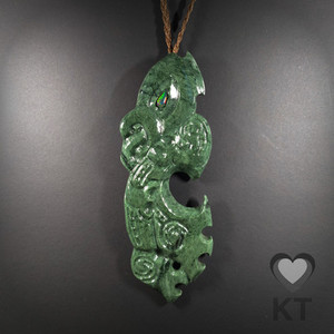Products: Green Mapere Manaia / Black Opal Inlay - XL Kowhatu Taonga