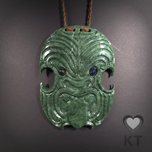Products: Ahikā O Te Whenua - Green Mapere Wheku / Black Opal Inlay - XL Kowhatu Taonga