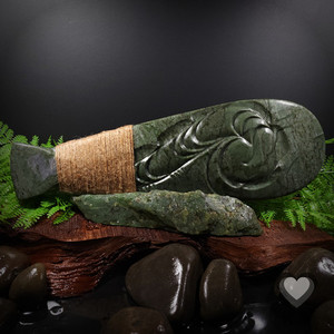 Products: Green Mapere Patu / Hoahoa Matatini - XL Kowhatu Taonga