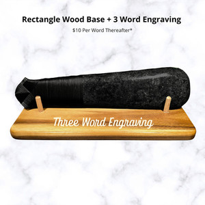 Products: Rectangle Wood Base + 3 Word Engraving Kowhatu Taonga