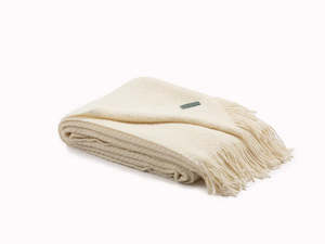New Zealand Wool Throw by Fibre of Auskin - Cream