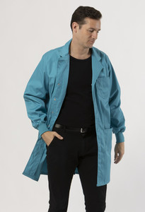 Knit Cuff Lab Coat - Teal