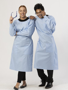 Knit Cuff Lab Gown Light Blue