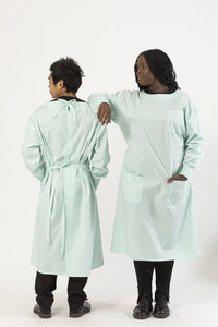 Knit Cuff Lab Gown Sea Foam