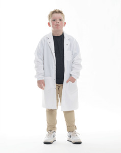 Simmons Knit Cuff Lab Coat - Junior White