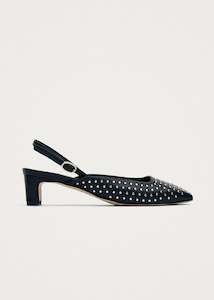 Footwear: Alohas Lindy Studs Black Leather Pumps