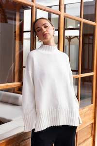 Knitwear: Blak Bring it Back Jumper - White