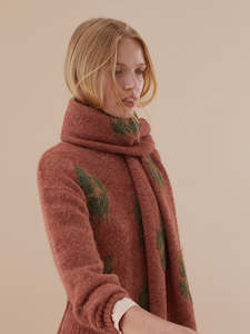 Scarves: Nice Things Jacquard Scarf - Terracotta