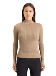 Scotch Soda: Scotch & Soda Metallic Pointelle Fitted Pullover - Gold