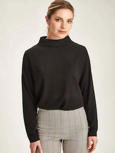 Sills Vardo Merino Funnel Neck Top - Black