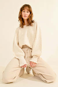 Molly Bracken: Molly Bracken Oversized Sweater - Cream