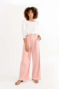 Molly Bracken: Molly Bracken Linen Pants - Light Pink