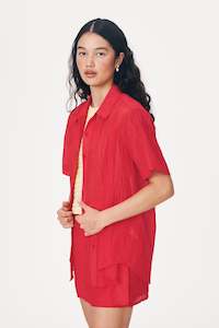 Rowie the Label Mason Silk Shirt - True Red