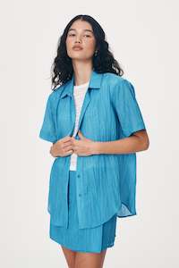 Sale: Rowie the Label Mason Silk Shirt - Aqua