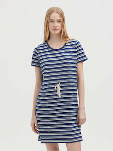 Sale Dresses: Nice Things Striped Indigo Dress WSJ038