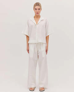 Cloth & Co The Drawstring Tailored Pant - White