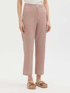 Nice Things Twotone Check Seersucker Pants - Terracotta