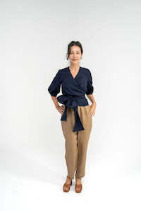 Tanya Carlson: Carlson Adeline Wrap Blouse - Black