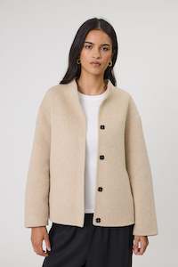 Marlow: Marlow Annex Wool Bomber - Walnut Marle