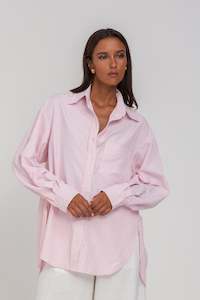 Blak Luxe Two Makes One Shirt - White with Red Stripe