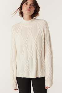 Cable Cashwool Cable Jumper - Milk